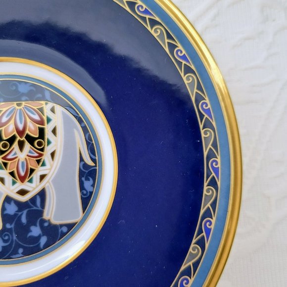 Rare Noritake Demitasse Cup/Saucer, Navy Blue/Gold Elephant Design, Japan - Picture 7 of 9